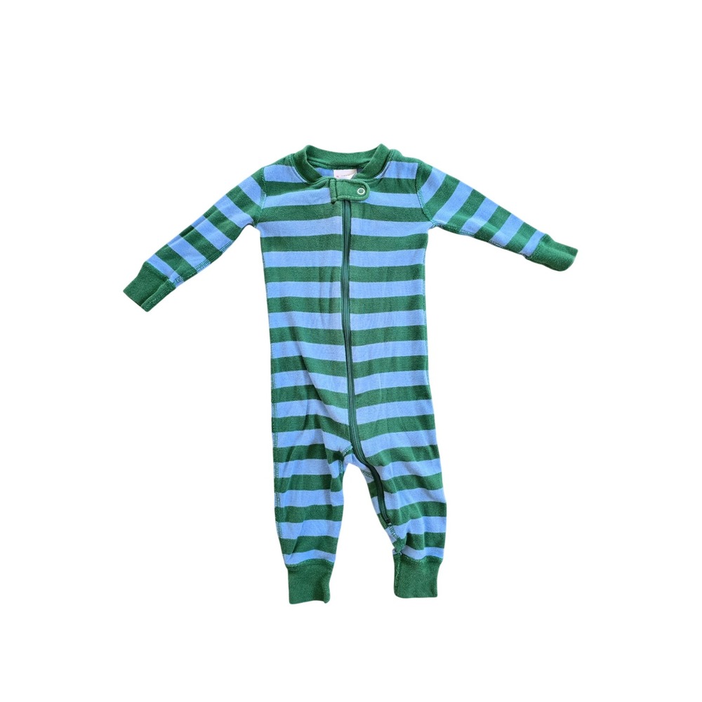 Hanna Andersson Organic Cotton Bold Stripe Sleeper Fjord Out of the Blue 6-12 M